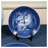 Georg Jensen plates, a Copenhagen plate with fish scale rim (dia; 10-1/4), a delft candle stick, and