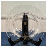 Exceptional hand blown and etched crystal bowls decorated with fish; dia. 9-1/2 in. 