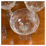 SET ANTIQUE BLOWN & CUT STEMWARE | Blown and cut/ etched glass including wine, sherry, and other gla