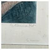 ETIENNE RET COLOR ETCHING | Ed. 6/150, pencil signed lower right and dated 65, titled "La Maman", in
