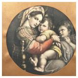COPY of an OLD MASTER | Reproduction print of an old master painting of Madonna and child, framed in