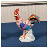 (3pc) HEREND FIGURES | Including a rooster, an elephant [with broken tusk], and two rabbits; tallest