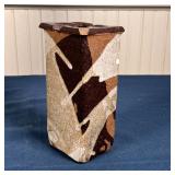 Including a Japanese stoneware vase, a rectangular vase, two small planters, and an iron stand