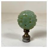 CHINESE JADE FINIAL | Carved jade finial with Shou characters; jade dia. 1-1/4 in., overall h. 2-1/4