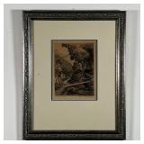 LEON R. PESCHERET | Etching titled "Barskin Creek," pencil signed lower right; sight 9-1/2 x 7 in., 