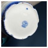 an Austrian lidded jar, a cobalt glass cup, a shell-form dish (8-1/2 in.), and other