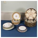 (31pc) GROUP FINE CHINA | Including a set of 7 Wedgwood plates, a set of 8 Limoges plates, a set of 