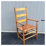 PAIR ANTIQUE LADDERBACK CHAIRS | Including a rocking chair (h.43 x 27-1/2 x 34 in) and an armchair