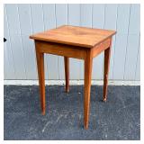 ANTIQUE SIDE TABLE | Pegged construction; h. 27 x 20 x 20 in.