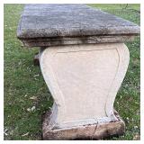 CEMENT GARDEN BENCH | Three piece construction; h. 17 x w. 45 x d. 15-1/2 in.