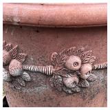 MONUMENTAL TERRACOTTA POT | Large planter with conforming underplate; h. 17 x dia. 22 in.