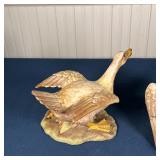 PAIR ITALIAN DUCK FIGURES | Painted and glazed pottery, marked on the bottom; tallest h. 10-1/4 in.