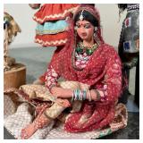 (9pc) FOLK ART DOLLS ETC. | Folk art and multi-cultural dolls and figures, plus a carved elephant ma