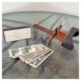 KEYSTONE STEREOSCOPE | Antique stereoscope, "Model 40 Eye Comfort" with a collection of stereoscopic