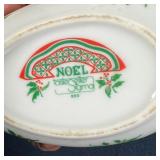 SET CHRISTMAS CHINA | Including an egg-shaped covered dish, eleven plates, and four candle stands