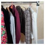 Mary McFadden, Oscar De La Renta velvet jacket, Razooks embroidered silk top and skirt, Lafayette 14