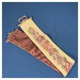 NEEDLEPOINT BELL PULL | With floral decoration; overall l. 42-1/2 in.