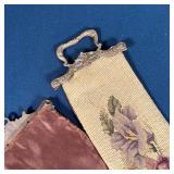 NEEDLEPOINT BELL PULL | With floral decoration; overall l. 42-1/2 in.