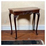 CHIPPENDALE STYLE SIDE TABLE | Scroll carvings, cabriole legs; h. 31 x 32 x 13 in.