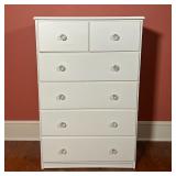 WHITE PAINTED DRESSER | Chest of drawers, of nice small size, having two half-width drawers over fou