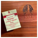 Paint decorated blanket chest or bench with hinged lid, with lock marked "LANE"; h. 19-1/4 x w. 44 x