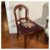 a hairpin-back side chair with needlepoint seat