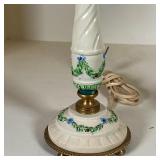 PAIR PORCELAIN TABLE LAMPS | Each overall h. 18 in.