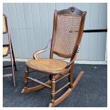 (3pc) CANE SEATING | Including a rocking chair, folding chair, and a child