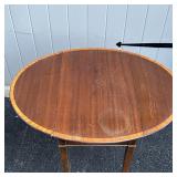 PAIR PEMBROKE TABLES | Each with a single drawer and spring-actuated drop sides; h. 27-1/2 x 24 x 16