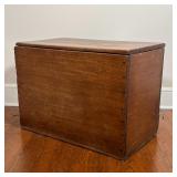 PRIMITIVE BLANKET CHEST | Antique wooden chest with a hinged lid; h. 21-3/4 x w. 30 x d. 18 in.
