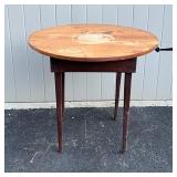 ROUND COUNTRY TABLE | With old nails; h. 29 dia. 33 in. [water damage to top]