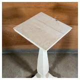WHITE PEDESTAL | Painted white wood pedestal; h. 35-1/2 x 12 x 12 in. [old repair on top]