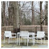 (5pc) RICHARD SCHULTZ PATIO SUITE | "1966 Furniture Collection" Including four armchairs (h. 29 x 23