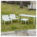 (4pc) RICHARD SCHULTZ PATIO FURNITURE | "1966 Collection" Including a pair of low chairs (h. 26 x 26