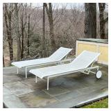 PAIR RICHARD SCHULTZ "1966" LOUNGE CHAIRS | "1966 Collection"; 20 x 74 x 26 in. [one chair with back