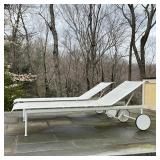 PAIR RICHARD SCHULTZ "1966" LOUNGE CHAIRS | "1966 Collection"; 20 x 74 x 26 in. [one chair with back