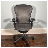 HERMAN MILLER AERON CHAIR | Black Aeron chair, three dots; h. 42-1/2 x w. 26-1/2 x d. 27 in. [in exc