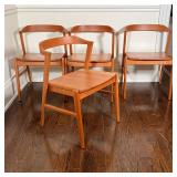 (4pc) ROOM & BOARD CHAIRS | Wood dining chairs handmade in Vermont; h. 29 x 20 x 21 in.