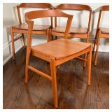 (4pc) ROOM & BOARD CHAIRS | Wood dining chairs handmade in Vermont; h. 29 x 20 x 21 in.