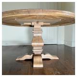 ROUND PEDESTAL DINING TABLE | Wood dining table with a round top, made by Coaster furniture; h. 30 x