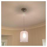 PATTERN GLASS HANGING FIXTURE | Approx. h. 11 x dia. 7 in.