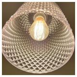 PATTERN GLASS HANGING FIXTURE | Approx. h. 11 x dia. 7 in.