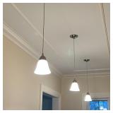 (3pc) GLASS PENDANT LIGHTS | dia. 5-1/2 in.