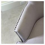 NOBLE HOUSE ARMCHAIR | With ottoman, brass tacks; 32 x 33 x 35 in.