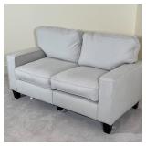 BRUSHED COTTON LOVESEAT | h. 34 x 59 x 32 in.