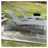 BROWN JORDAN LOUNGE CHAIRS | Including two lounge chairs and a pair of tables; 36 x 75 x 30 in. (cha