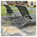 BROWN JORDAN LOUNGE CHAIRS | Including two lounge chairs and a pair of tables; 36 x 75 x 30 in. (cha