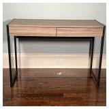 SMALL DESK | Black metal frame with laminate top and drawers; 30 x 43-1/2 x 19 in.