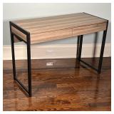 SMALL DESK | Black metal frame with laminate top and drawers; 30 x 43-1/2 x 19 in.