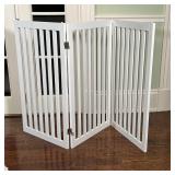 FOLDING DOG / BABY GATE | White folding gate, 3 panels, h. 36 x 20 in.